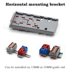 1PC 225 Series Terminal Block One In Multiple Out Wire Electrical Connectors Plug-in Spliceable Splitter Guide Rail Junction Box