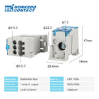 UKK Distribution Box One In Several Out Power Electrical Connector Junction Din Rail Terminal Block UKK80A/125A/160A/250A/400A