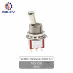 Red Mini 3pin 6pin 6mm 2/3 Position Self-resetting Toggle Switches ON-(ON)DPDT Mini Toggle Switches 6A/125V 3A/250V MTS