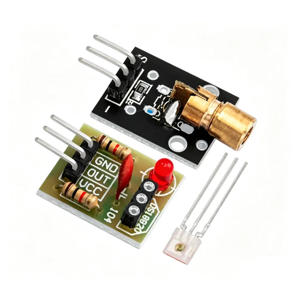1-5pcs KY-008 650nm Laser Transmitter Module with Laser Sensor Module Non-Modulator Tube Laser Receiver Module Kit for Arduino