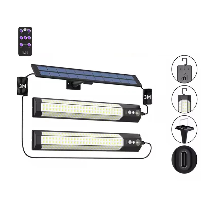 LED Outdoor Solar Light 316/158 LED Motion Sensor Solar Wall Lamp With Remote Waterproof 3 Work Modes Garden Decor Street Lights