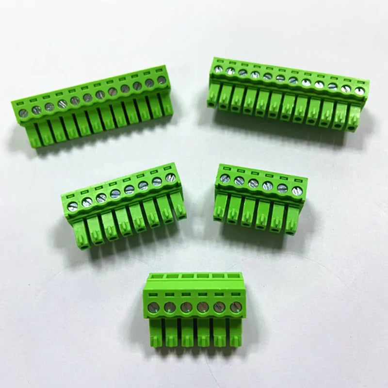 5pairs of plug-in terminal blocks 15EDG-3.81mm with a spacing of 3.5mm green Phoenix connector PCB solder board connector