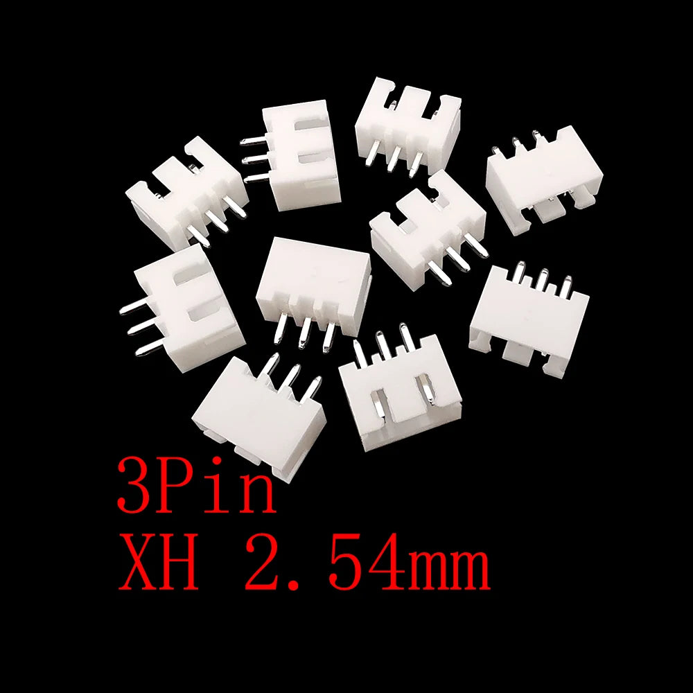 100Pcs JST XH 2.54mm Pitch 2/3/4/5 Pin Plastic Shell Male Plug Female Jack Socket Terminals Housing Wire Connector XH2.54 White