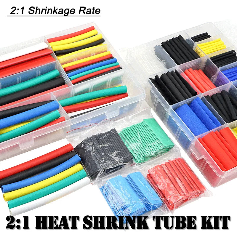 2:1 Heat Shrink Tube Kit Thermoresistant Shrinkage Tubing Wire Wrapping Electrical Connection Cable Insulation Sleeved Protecter