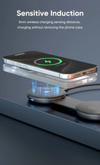 AUFU 3 in 1 Wireless Charging Station Fast Magnetic Foldable Travel Charger Station for iPhone 16 15 14 Pro Apple Watch Airpods