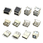5Pcs USB Type A Standard Port Female Solder Jacks Connector PCB Socket USB-A USB-B type