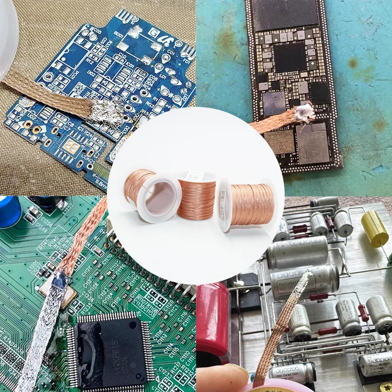 Copper Wire Desoldering Braid Wick 15/8M Length 2.0/2.5/3mm Width Solder Remover for PCB BGA Welding Rework Soldering Tool