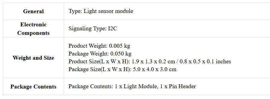 1-10PCS GY-302 BH1750 BH1750FVI Light Intensity Illumination Module for Arduino DC 3V-5V GY302 Sensor Module