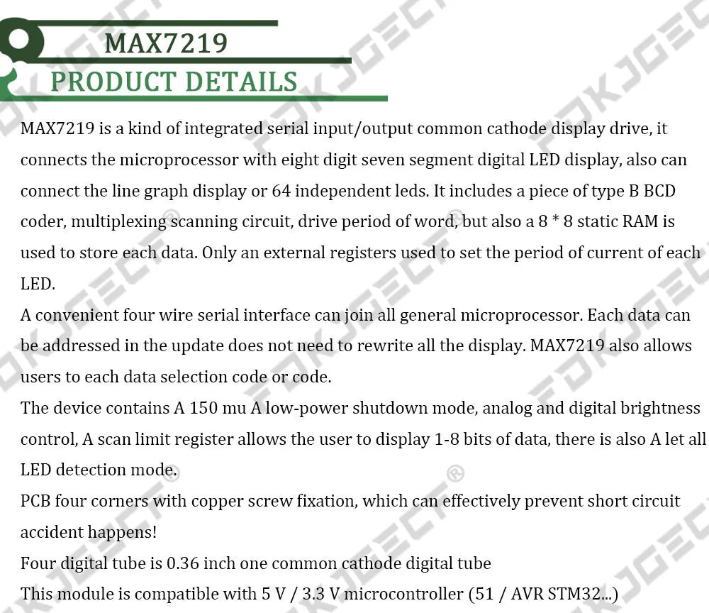 10pcs/lot MAX7219 LED Dot Matrix 8 Digit 7-segment Digital Tube Display Control Module For Arduino