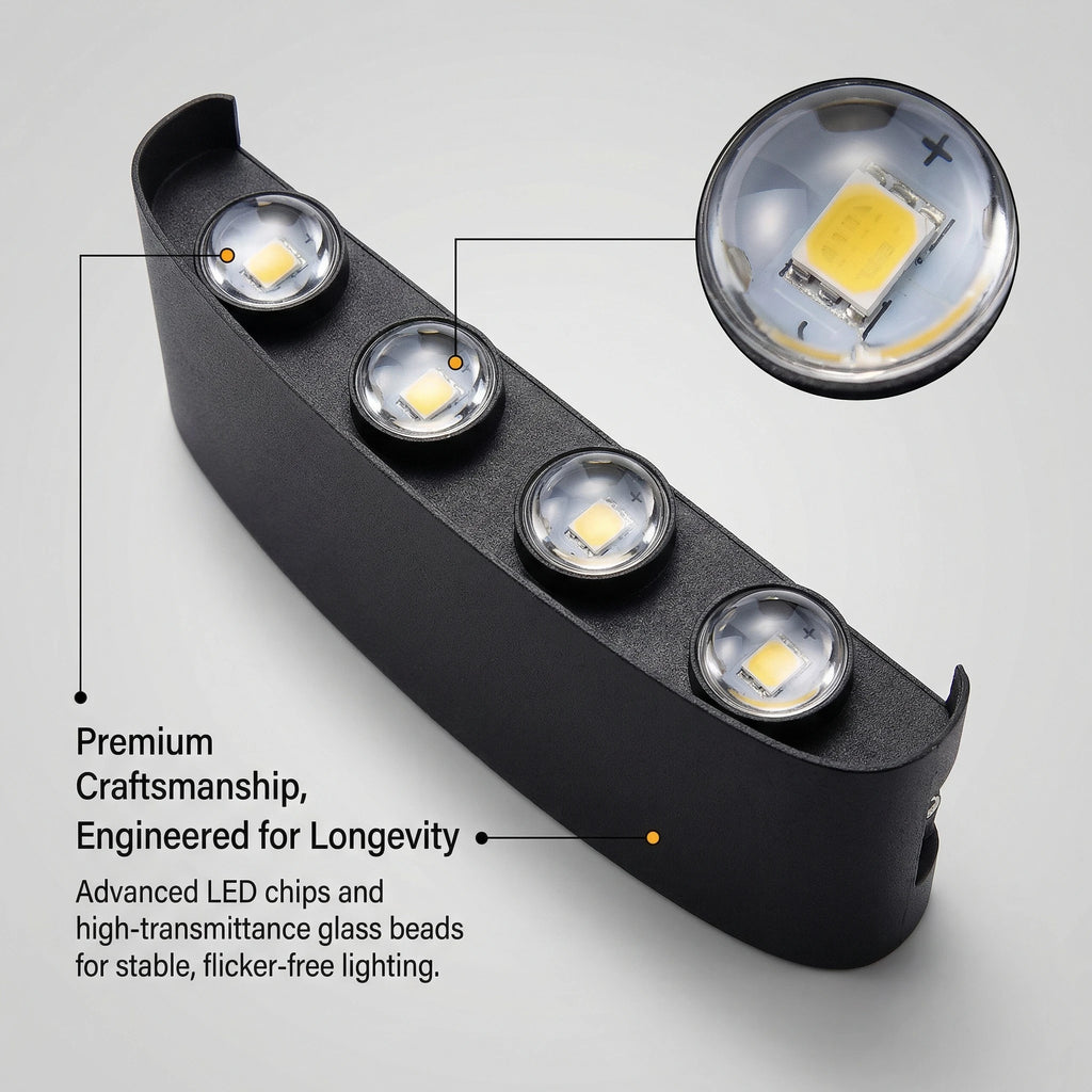 LED Wall Sconces 2W/4W/6W/8W/10W Modern Wall Light, Hardwired Aluminum Wall Lamp,Black Up Down Wall Mount Lights for Living Roo