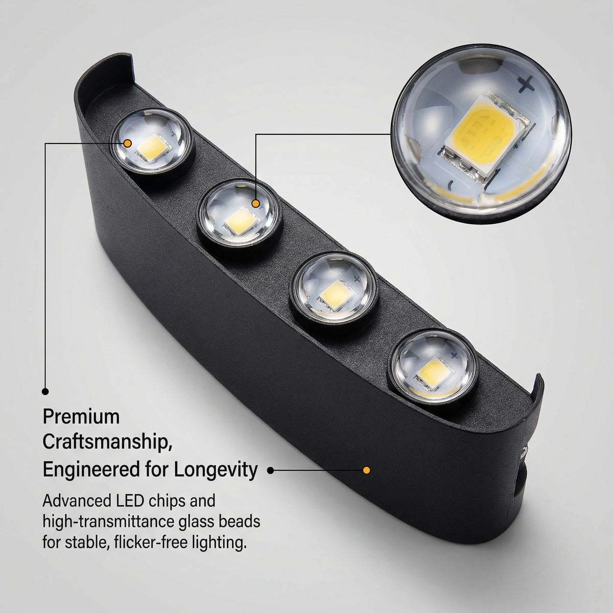 LED Wall Sconces 2W/4W/6W/8W/10W Modern Wall Light, Hardwired Aluminum Wall Lamp,Black Up Down Wall Mount Lights for Living Roo