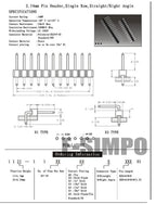100pcs 2.54mm Single Row Breakable 1X40P Right Angle R1 R2 SMT Board Spacer Gold-plate  Male PCB Pin Header Strip Connector