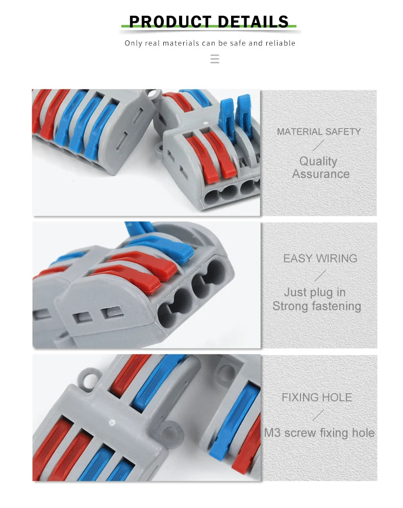 Mini 1 In Multiple Out SPL Quick Easy Splitter Push-in lever Splicing Connectors Terminals Compact Conductor Wiring Connector