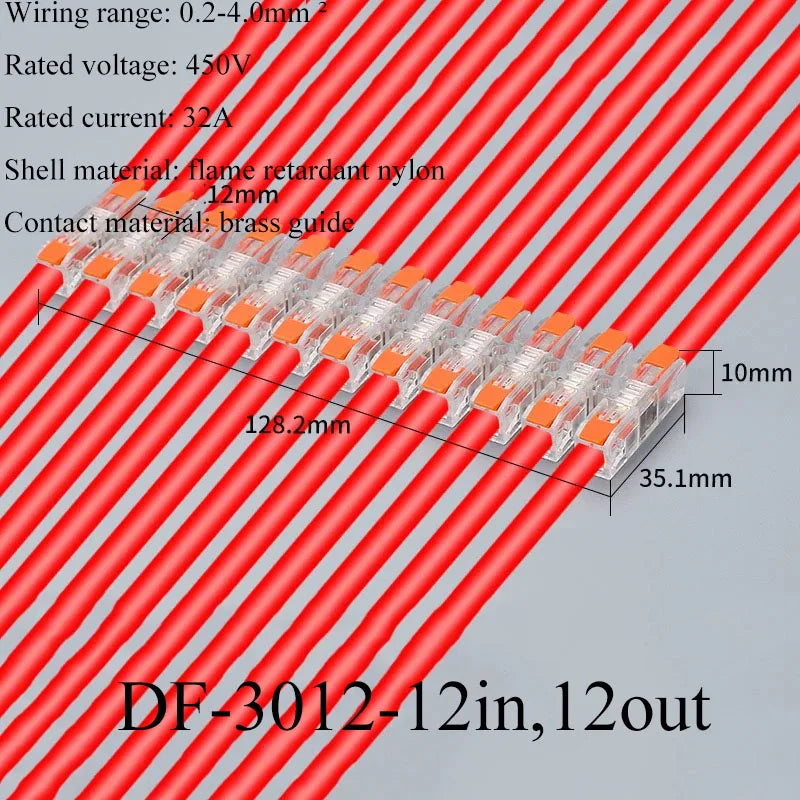 Connector Terminal Blocks Fast Cable Terminals Crimp Push-type Multiple-in Multiple-Outlet Wire Docking LED Terminals