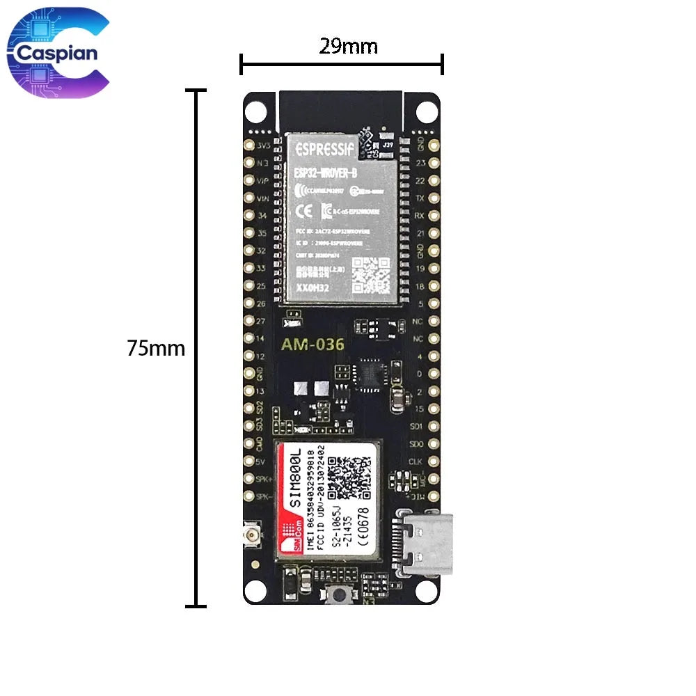 TTGO T-Call V1.4 ESP32-SIM800L GSM/GPRS Module, WiFi Bluetooth 4.2 USB-C for Arduino IoT
