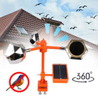 Solar Wind Powered Bird Repeller, 360° Outdoor Reflective Scare Device with Sound Deterrent for Garden Farm Yard Protection