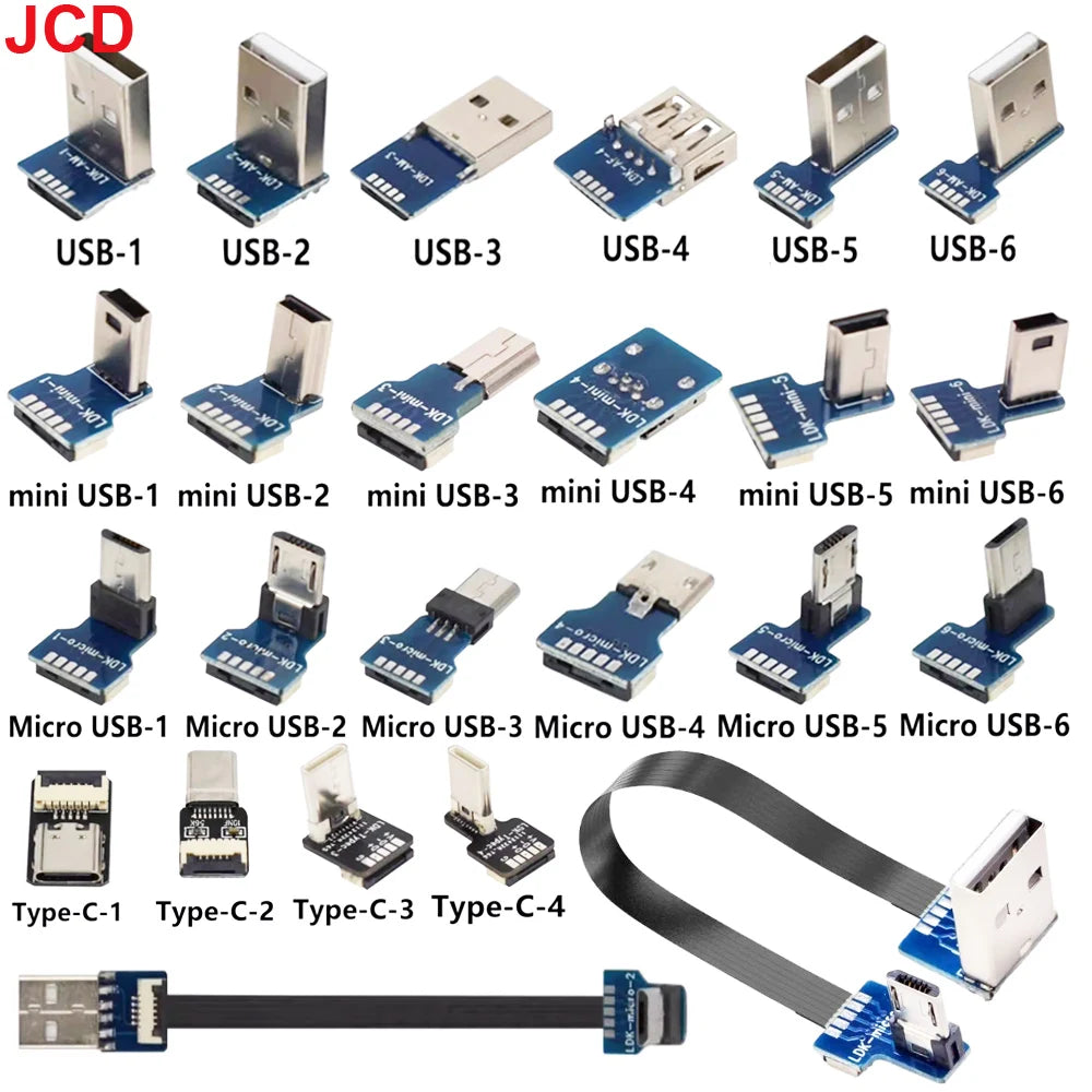 FFC Mini Micro USB Extension Type-C Ribbon Cable 90 FPV Slim Flat Soft Flexible FPC Charge FPV Brushless Handheld Gimbal Monitor