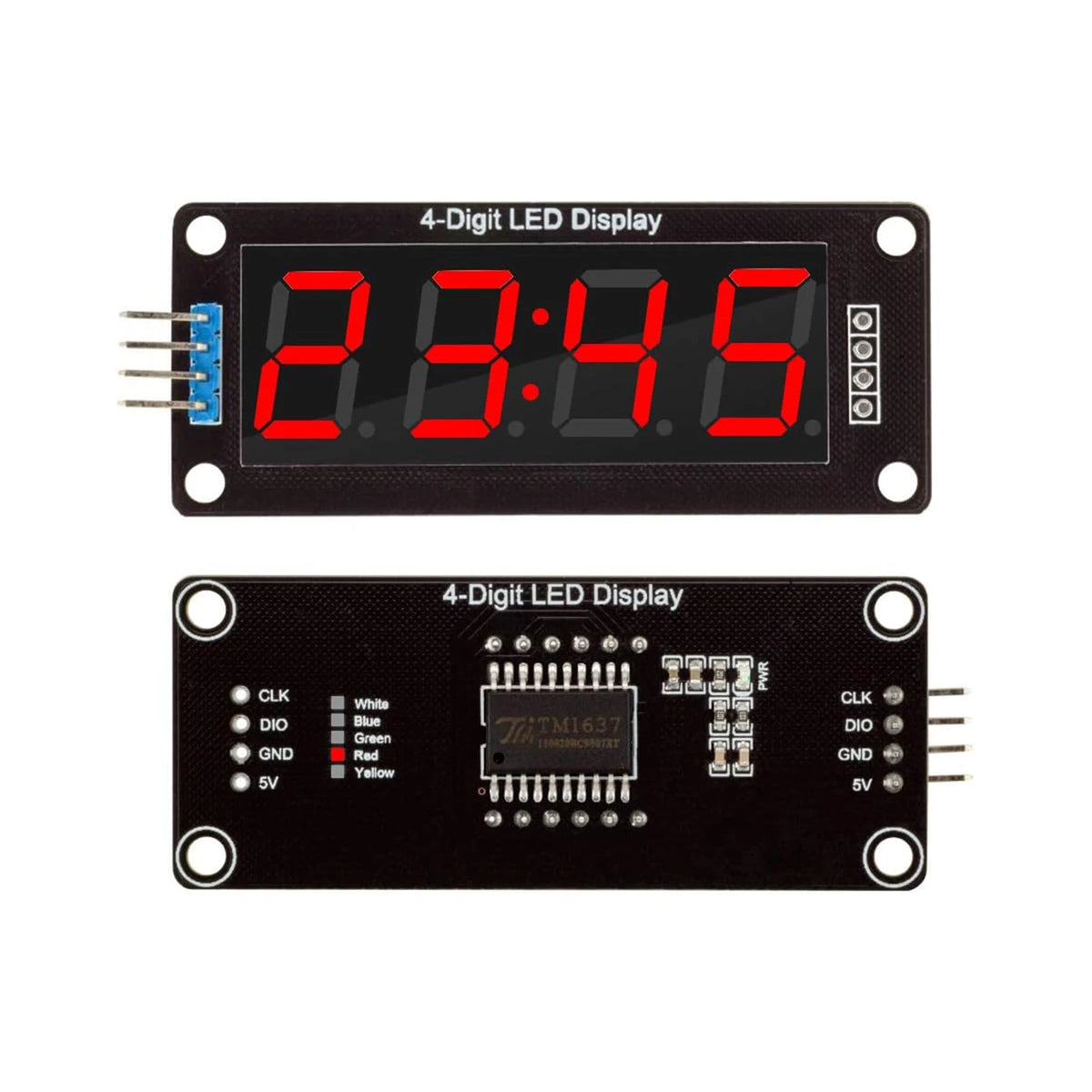 TM1637 0.36" 0.36 Inch 7 Segments Digital Display Tube 4-Digit LED Module Board For Arduino Red Green Blue Yellow White