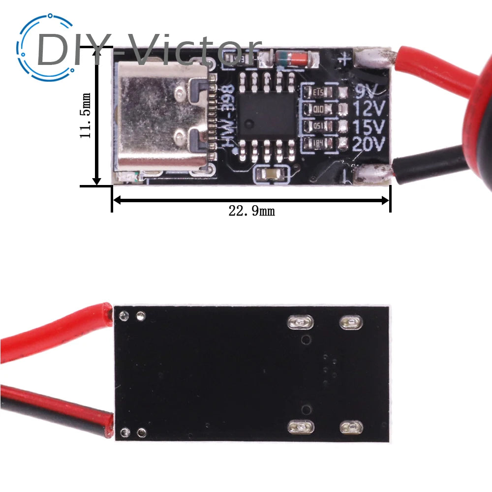 USB-C PD Trigger Board Module PD/QC Decoy Board Fast Charge USB Type-c to 12v High Speed Charger Power Delivery Boost Module