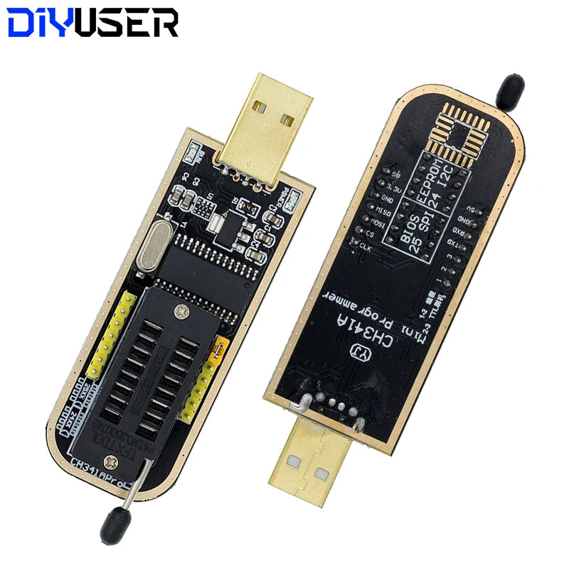 CH341A CH341B  24 25 Series EEPROM Flash BIOS USB CH341B Programmer Module  SOP8 Test Clip For EEPROM 93CXX / 25CXX / 24CXX