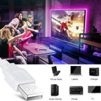 USB LED Strips SMD3528 Light 5V Adapter String Christmas Desk Decor Lamp Tape For TV Background Lighting 5V 50CM 1M 2M 3M 4M 5M