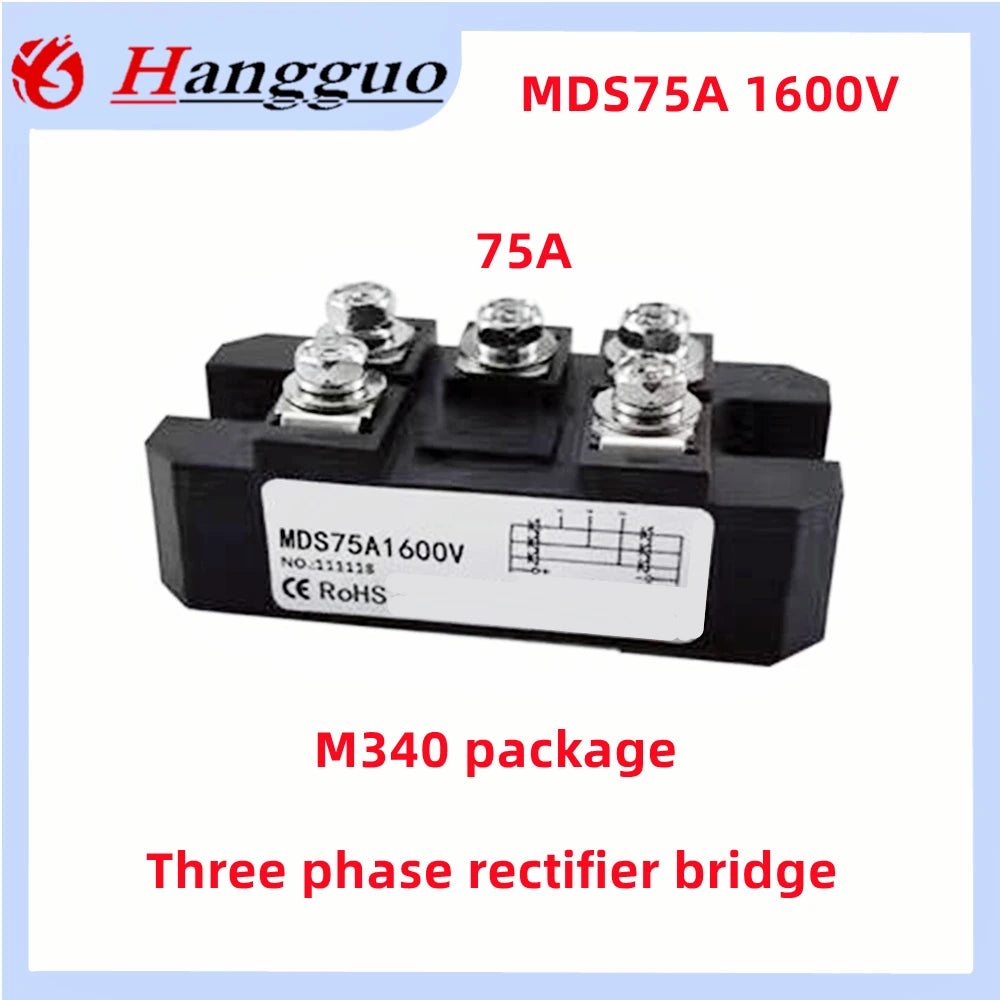 MDS60-16 60A 75A 90A 100A 120A 150A Three-phase Rectifier Module MDS100-16 AC/DC module 60A 1600V 3-Phase Diode Bridge Rectifier
