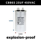 CBB65 450V Motor Capacitor Air Conditioner Compressor Start Capacitor 5uF 6uF 20uF 25uF 30uF 35uF 40uF 45uF 50uF 60uF 70uF