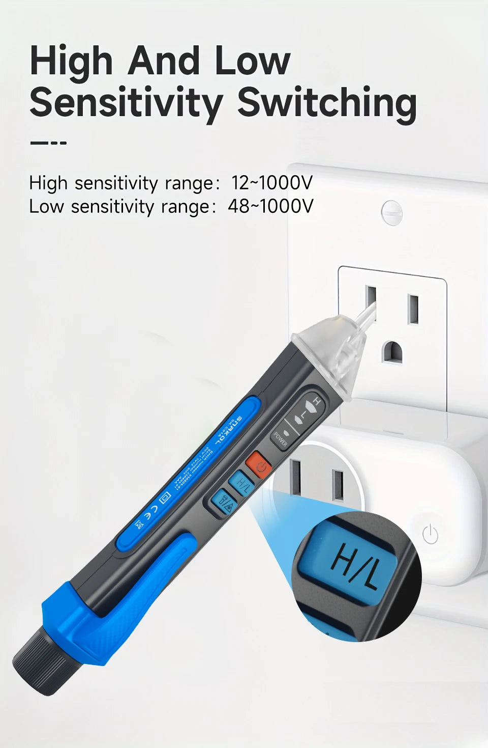 Non-Contact Voltage Tester Pen Smart Voltage Detector Infrared Indicator 12-1000V Test Pencil Breakpoint Finder With Flashlight