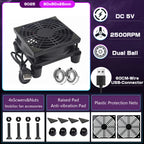 YOUNUON 5V USB Router Fan 80mm/92mm/120mm/140mm/240mm  DIY /TV Box /Desktop Fan  W/Protectiong Net