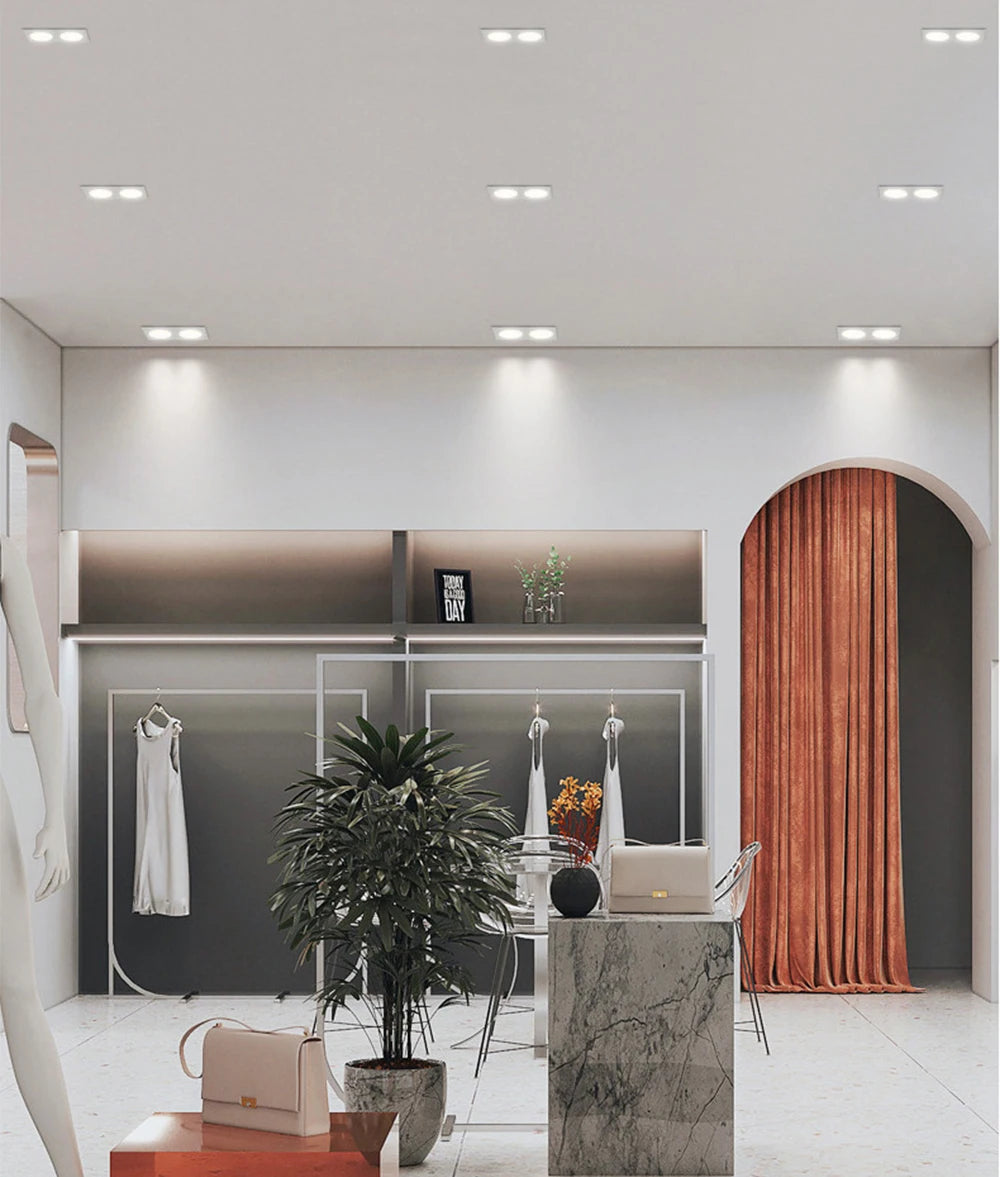Square Embedded Downlight Dimmable Ceiling Tuya Bluetooth/Zigbee Matter Smart Lamp Lighting AC85V-260V Indoor Lighting
