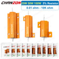 2Pcs 25W 50W 10W Wirewound Aluminum Resistor High Power Resistance 0.01 0.5 1 2 3 4 5 6 8 10 16 20 25 50 75 1K 10K ohm Resistors
