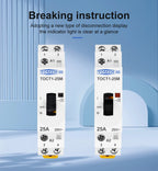 TOMZN TOCT1 2P 25A 220V/230V 50/60Hz Din Rail Household AC Modular Contactor With Manual Control Switch 2NO or 1NO 1NC or 2NC