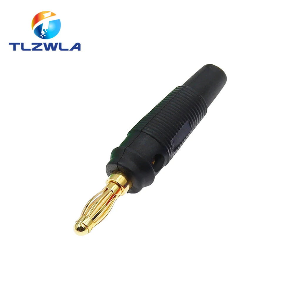 5PCS New 4mm Plugs pure copper Gold Plated Musical Speaker Cable Wire Pin Banana Plug Connectors