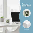 Temperature Gauge Mini LCD Digital Hygrometer: Indoor Room Humidity Meter Sensor Weather Home