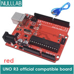 Compatible with Arduino Uno R3 Development Board ATmega328P Microcontroller Module Main Control Board Multicolor USB-B Cable