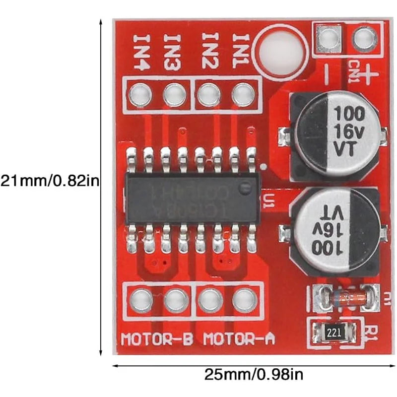 10pcs 5pcs L298N MINI Controller Board 1.5A 2 Way DC Motor Driver Module Speed Dual H-Bridge Replace Stepper for Smart Car Power