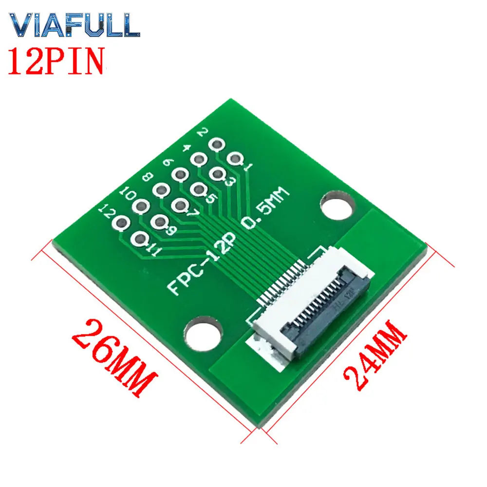FC/FPC 6-80P to 2.54mm DIP Adapter Board 0.5mm Pitch Flexible Flat Cable Breakout PCB Soldered FR4 Double-Sided Converter Module