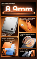 Rocoren 10000mAh Magnetic PowerBank Fast Charging 5000mAh Power Bank Portable Wireless Charger Battery For iPhone 18 17 Pro Max