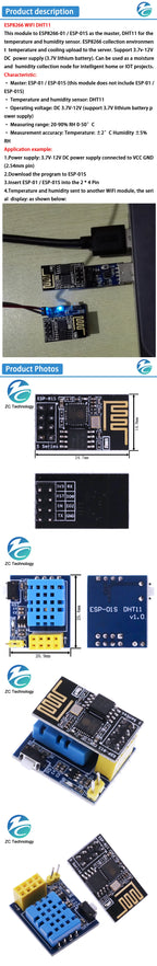 ESP8266 ESP-01 ESP-01S DHT11 Temperature Humidity Sensor Module esp8266 Wifi NodeMCU Smart Home IOT DIY Kit