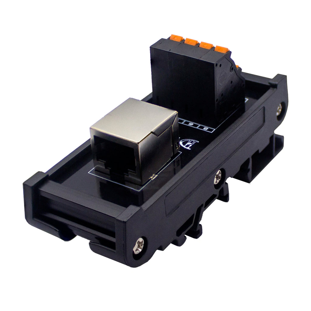 Quick Wiring  Din Rail Mounting Splitter Adapter RJ45 Female To Spring Termianl Block Module RJ45  Breakout Board
