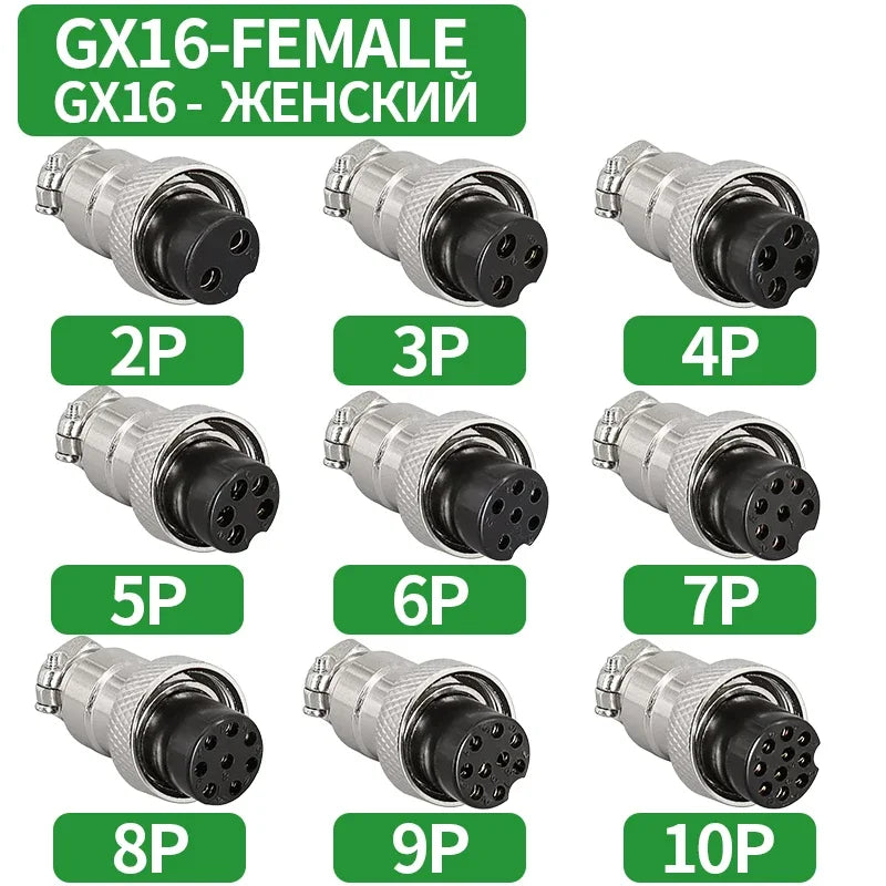 GX12 GX16 GX20 Gold Plated Aviation Plug Socket Docking Connector 2PIN 3PIN 4PIN 5PIN 6PIN 7PIN 8PIN 9PIN 10PIN 12PIN 14PIN 15P