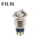 19mm Illuminated Rotary Selector Switch (2/3 Positions) DPDT Latching 12V LED Multi-Color for Industrial/Automotive Applications