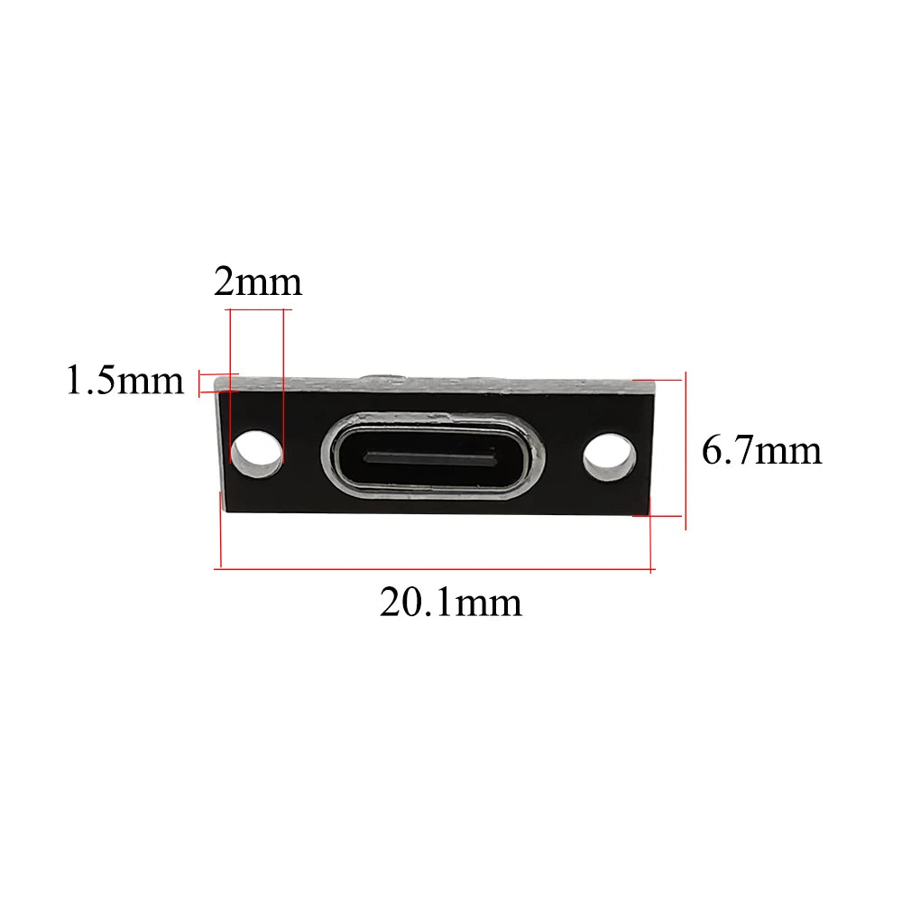 1/6/10Pcs USB Type C Female Connector with Fixing Plate 2P 4P 6 Pin DIY Repair Type-C USB Jack Socket Charging Port