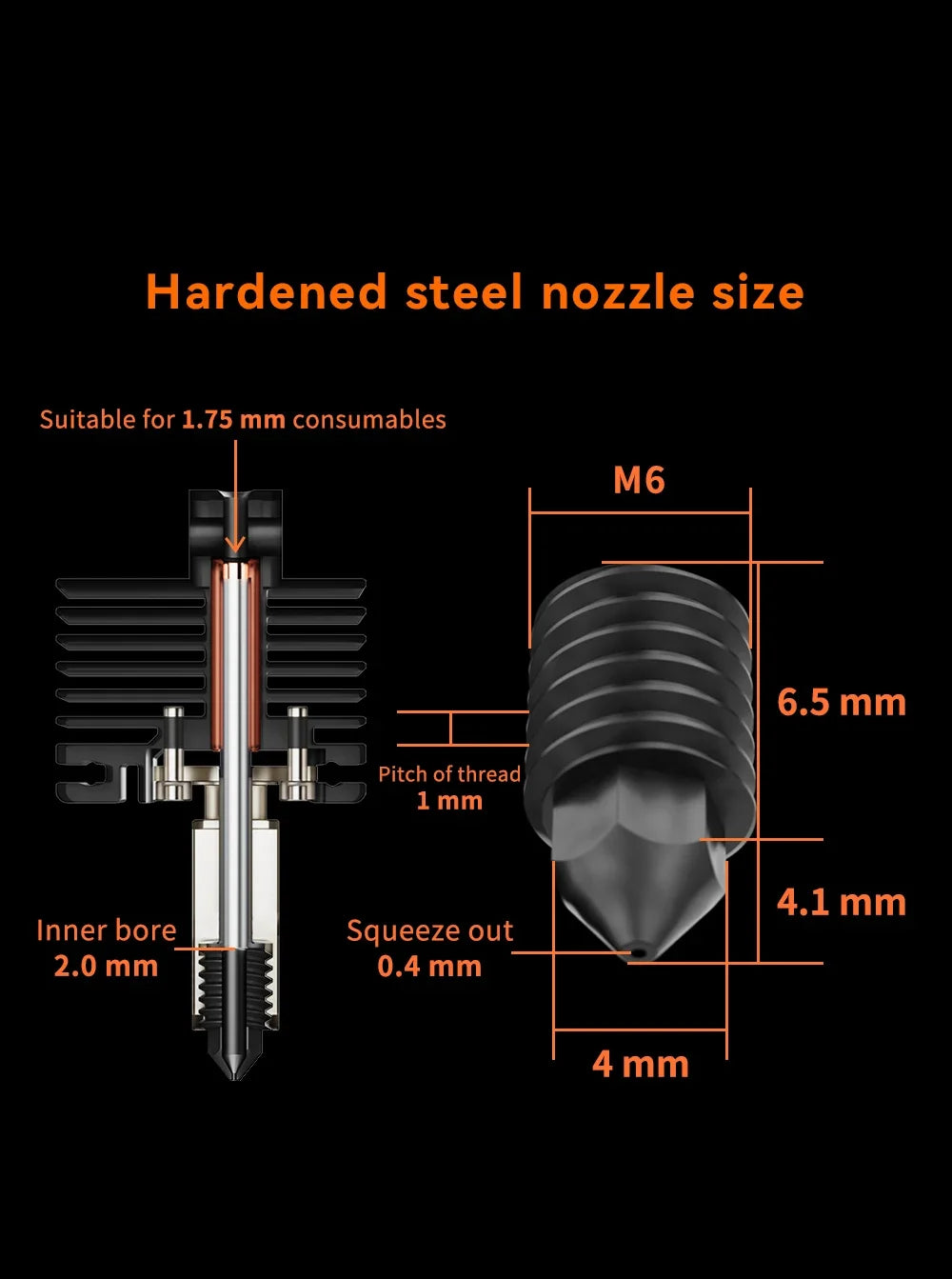 Original Hotend For Bambu Lab p1 X1 P1P X1C P1S Upgrade Hot end Print Head Heater Thermistor For bambulab Hardened steel Nozzle