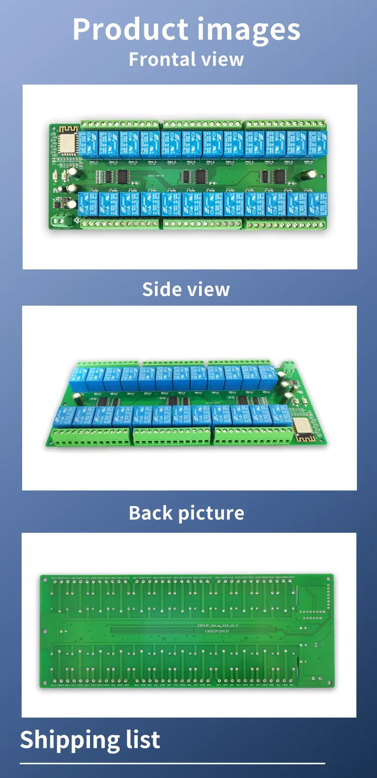 DC5V/12V/24V Power Supply ESP8266WIFI 24 Channel Relay Module ESP-12F Development Board