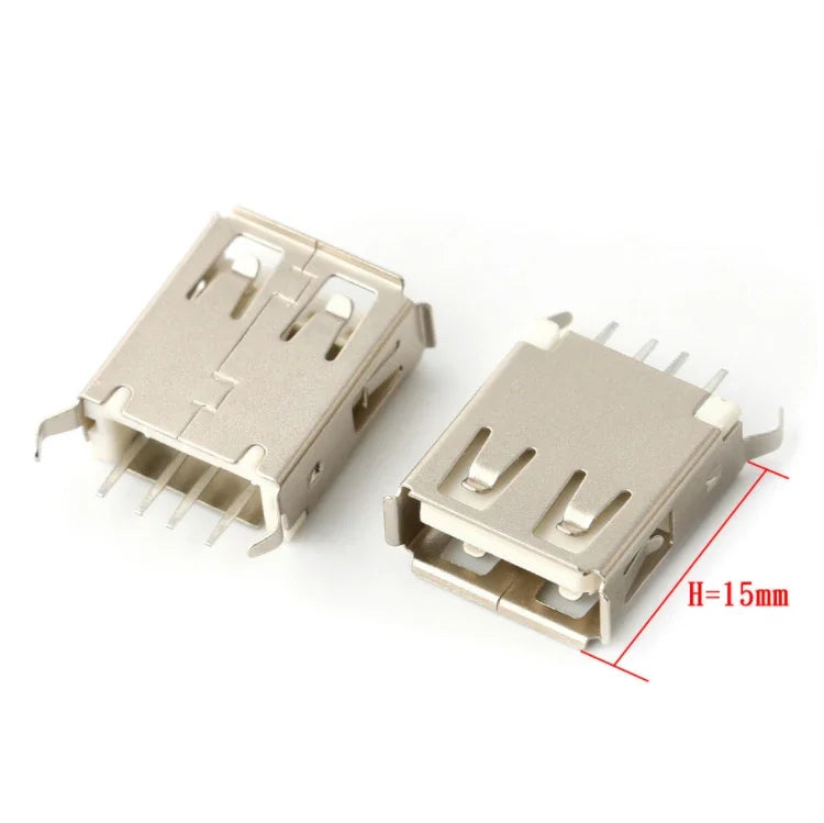 10Pcs USB 2.0 4Pin A Type Female Socket Connector G54 2 Feet 90/180 Degree Data Transmission Charging USB Connector