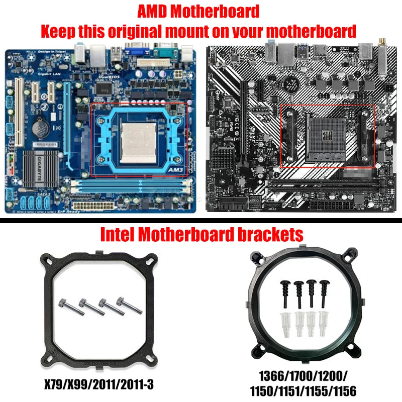 6 Heat Pipe CPU Cooler 4Pin PWM PC Quiet Air Cooler Fan for Intel LGA 1366 1700 1200 1150 1151 1155 2011 X79 X99 AM3 AM4 AM5