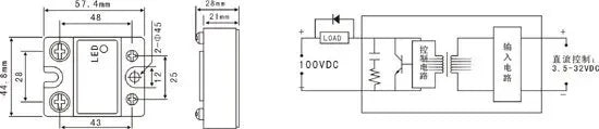 SSR-40DD input 3-32VDC output 5-60VDC FOTEK solid state relay ssr40dd