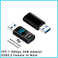 Digital LED Display USB 3.2 Adapter 36-60W 10Gbps Laptop Type-C Converter Data Transmission Smart Chip Power Meter Tester