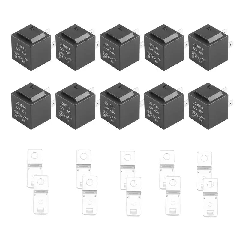 M93K-10 Pcs 5 Pin 12V Relay Switch (SPDT) (30/40 Amp) 12 Volt Automotive Relay For Automotive Fans